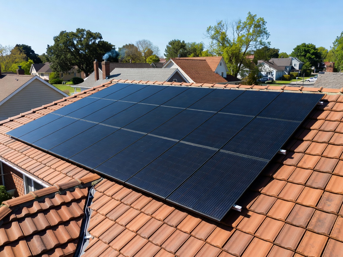 Residential rooftop solar installation